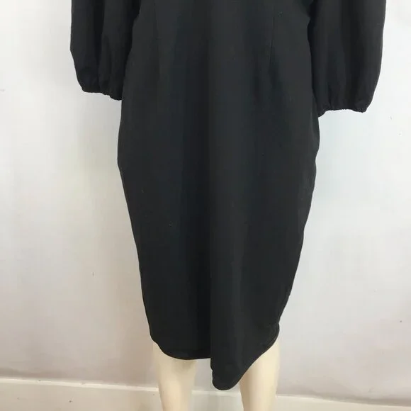 VIXEN MICHELINE PITT - WOMEN'S 3X -BLACK 3/4 LENGTH SLEEVE V NECK DRESS - Picture 3 of 8
